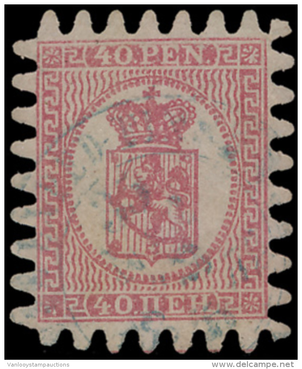 N&deg; 9 '40p Roze Op Lila Papier' Perfecte - Gebruikt