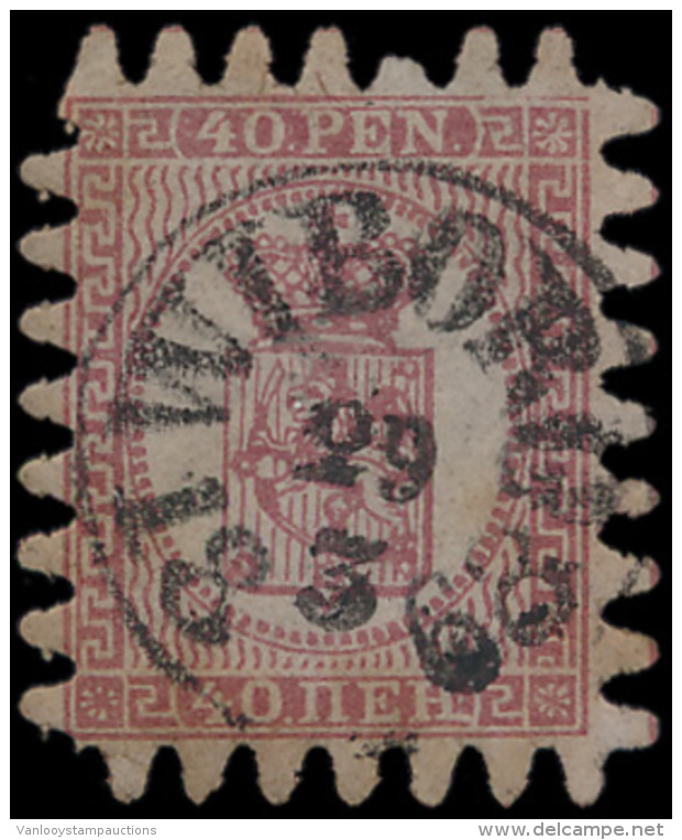 N&deg; 9 '40p Roze Op Lila Papier, Tanding T - Used Stamps