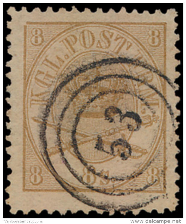 N&deg; 14 '1864, 8 S Olijfbruin', Zm (Yv &euro; 2 - Gebruikt