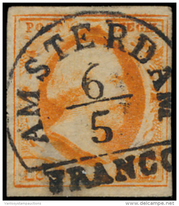 N&deg; 3 '15 Cent Oranje' Volrandige Zegel M - Andere & Zonder Classificatie