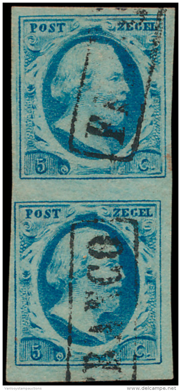 N&deg; 1 '5 Cent Blauw' (Verticaal Paar) Moo - Andere & Zonder Classificatie