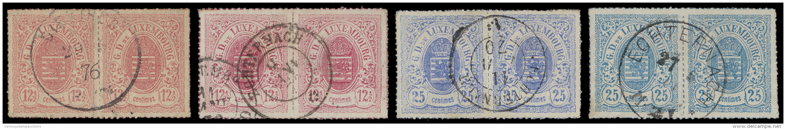 N&deg; 16 (2x), 17 (12x), 18 (4x) En 20 (4x) - 1852 Willem III