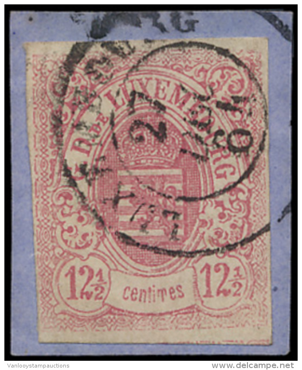 N&deg; 7a '12 1/2c Roze' Op Fragment, Met Du - 1852 Willem III