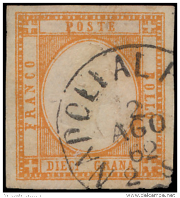 N&deg; 15 '1861, 10 G Oranje' Zeer Aantrekke - Napoli