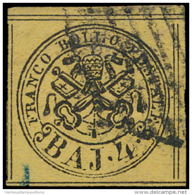 N&deg; 5A '1864, 4 Baj Geel', Zm (Sass &euro; 145 - Kerkelijke Staten