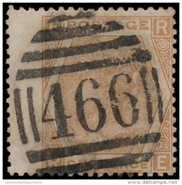 N&deg; 123 '1872, 6d Pale Buff, Plate 12' Mo - Gebruikt