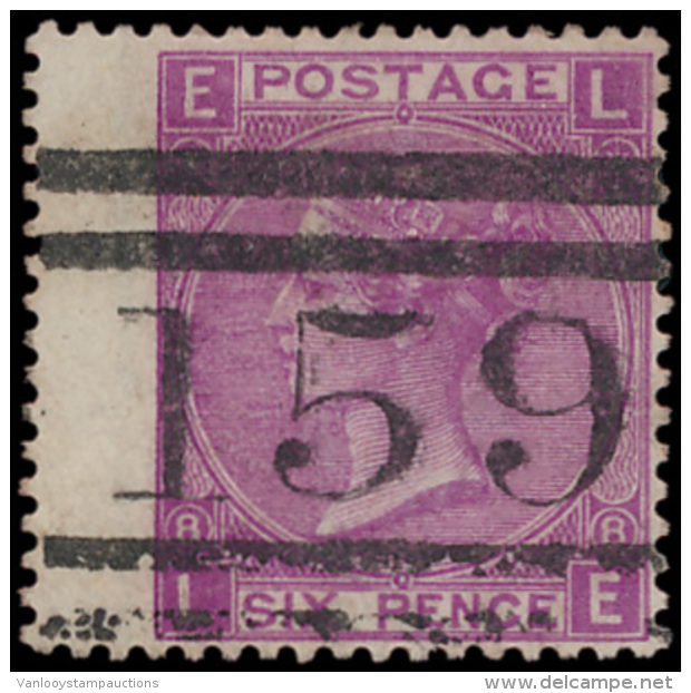 N&deg; 109 '1869, 6d Mauve, Plate 8' Wing Ma - Gebruikt