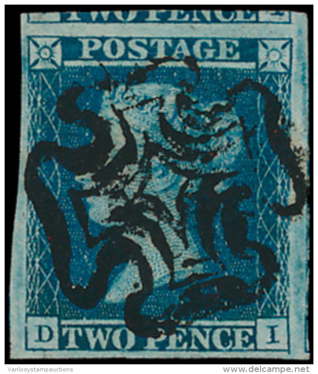 N&deg; 15 '1841, 2d Deep Full Blue' Ongebrui - Used Stamps