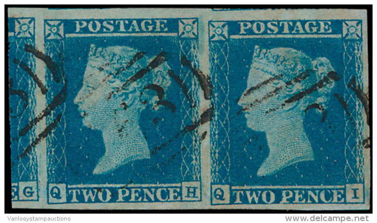 N&deg; 14 '1841, 2d Blue' (LUXE Horizontaal - Gebruikt