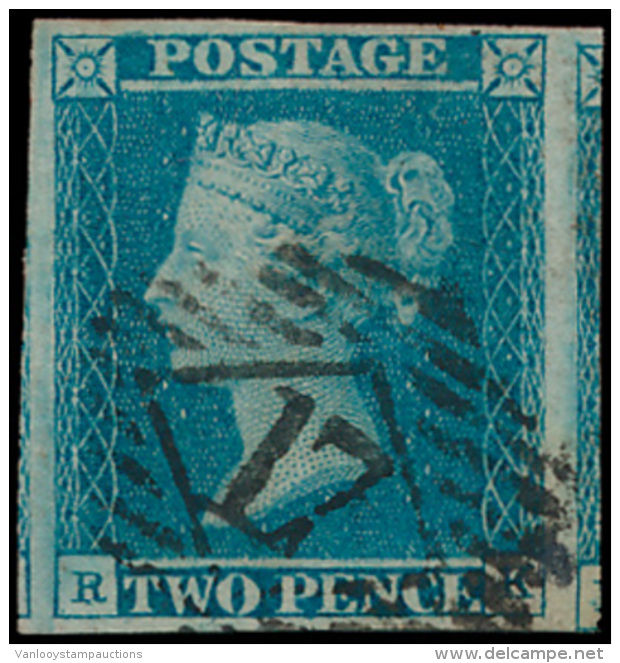 N&deg; 13 '1841, 2d Pale Blue' Met Delen Van - Gebruikt