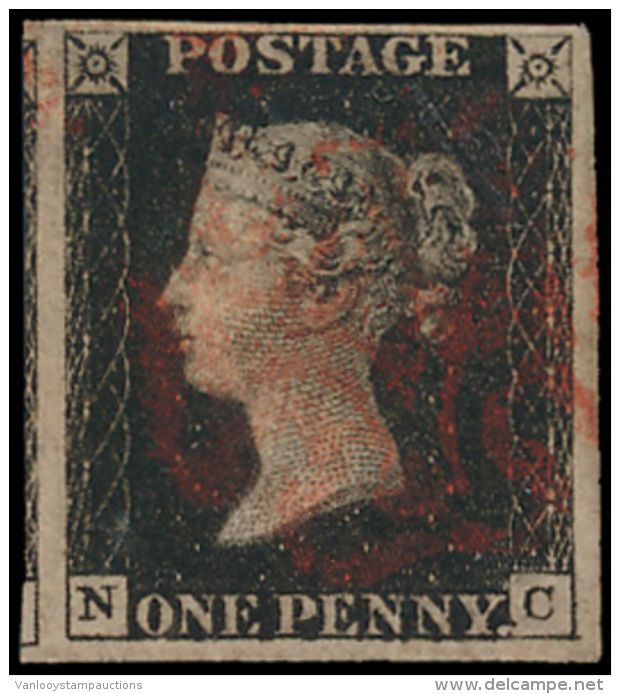 N&deg; 1 '1840, 1d Intense Black, Faint Red - Gebruikt