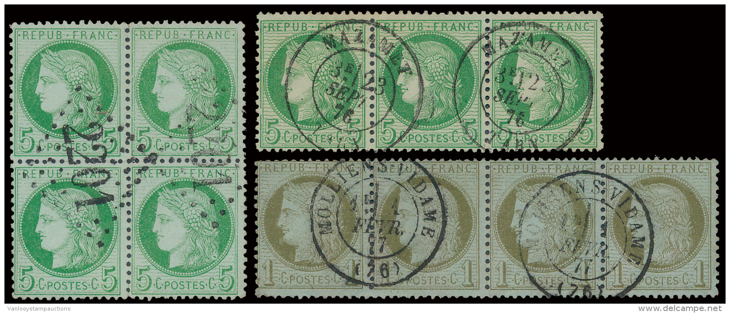 N&deg; 50 (4x) En 53 (7x) ' 1c Vert-olive' I - 1871-1875 Cérès