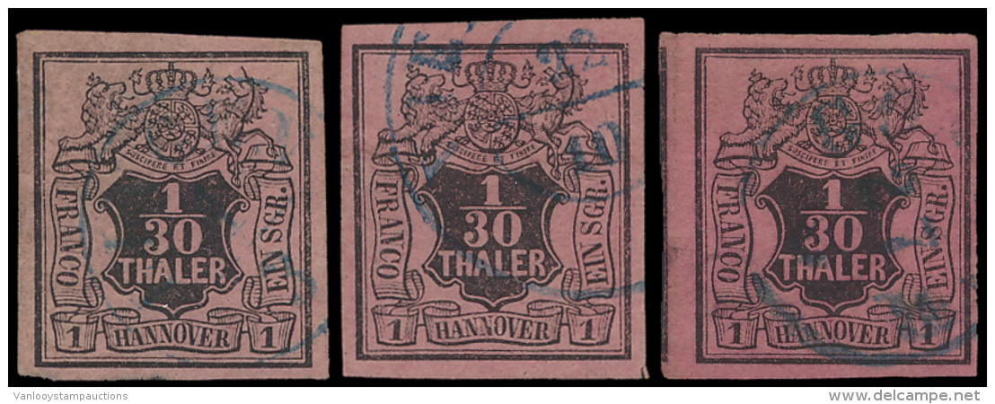 N&deg; 3 B '1/30 Thaler Zwart Op Roze' (3x), - Hanover