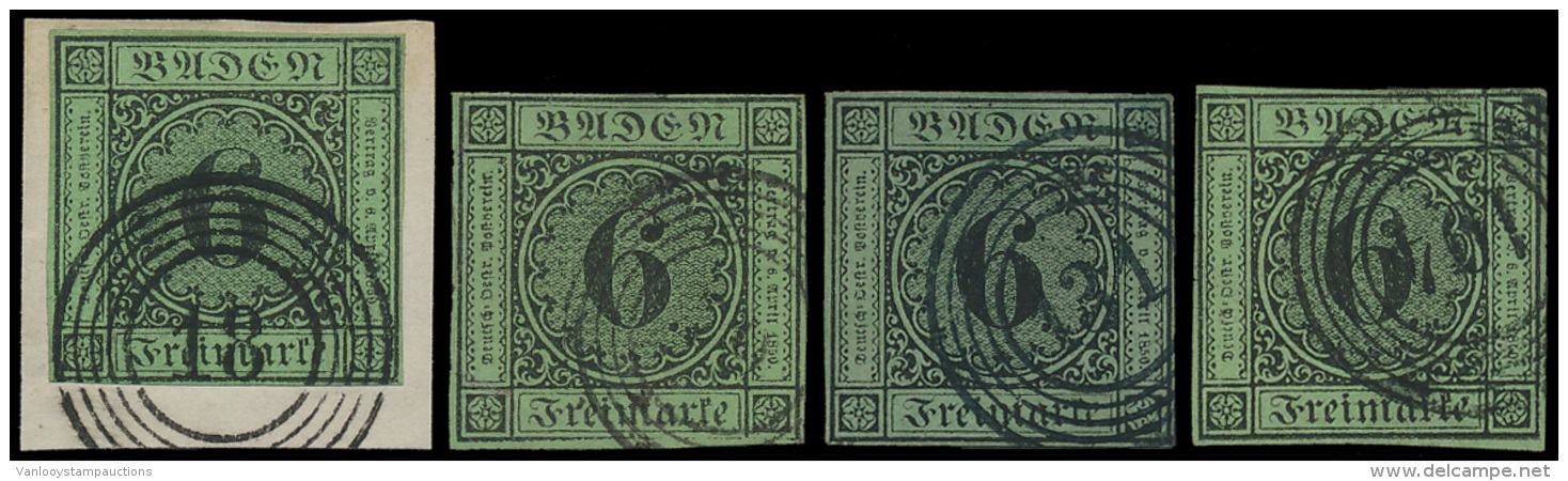 N&deg; 3 '6 Kr Zwart Op Groen' (4x) Diverse - Autres & Non Classés