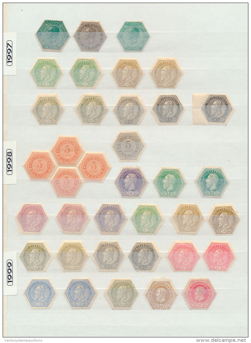 1866/1880, 37 Waarden Op Insteekblad, In - Telegraafzegels [TG]