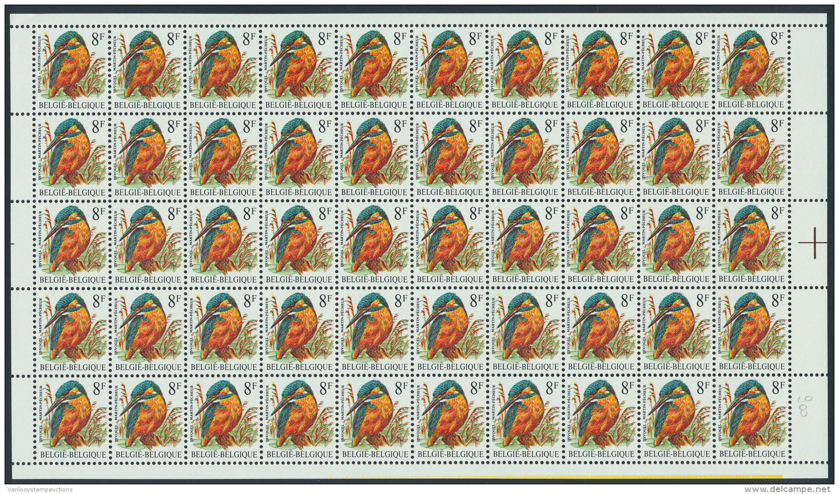N&deg; 2240 'IJsvogel 8F' (6 Volledige Velle - 1985-.. Vogels (Buzin)