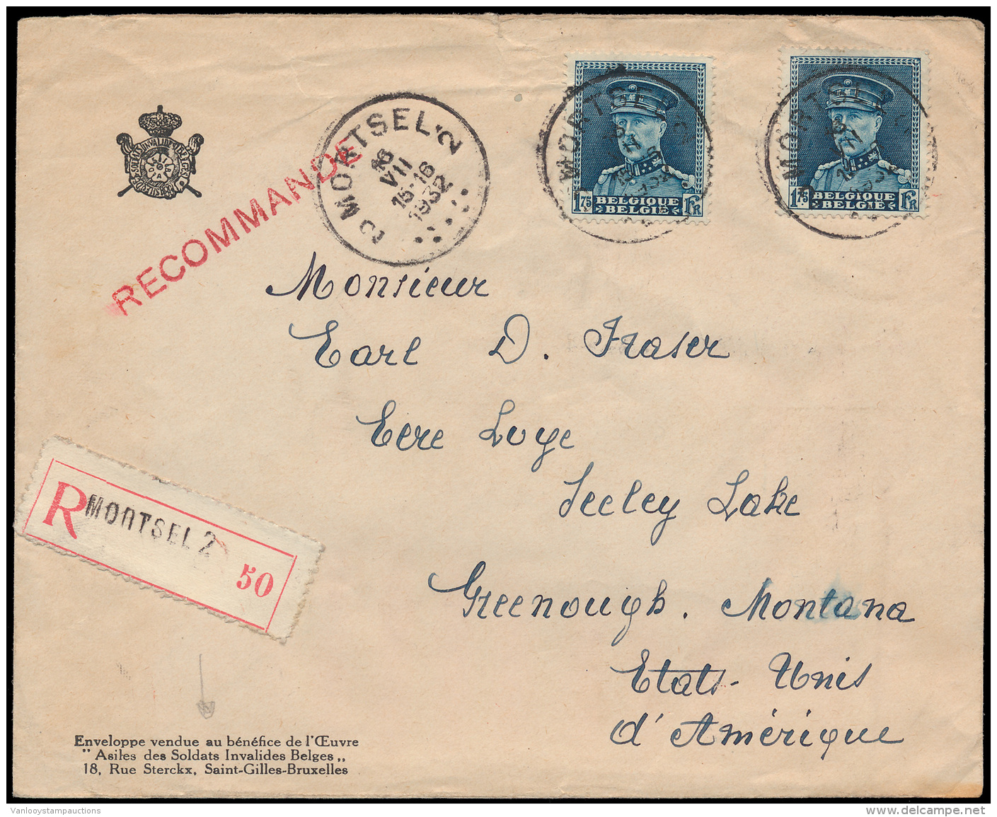 N&deg; 320 (2x), Op Aangetekende Brief Uit M - 1931-1934 Kepi