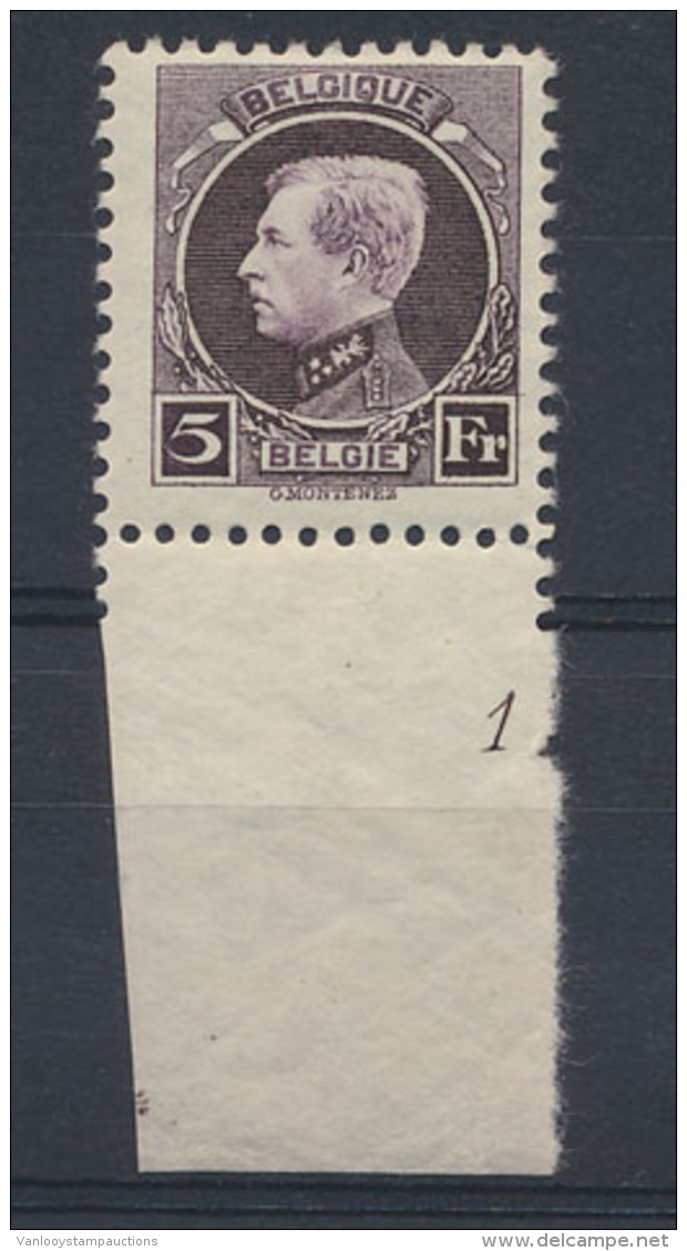 N&deg; 217 '5F Violet' Plaatnr. 1, Zm. - 1921-1925 Kleine Montenez