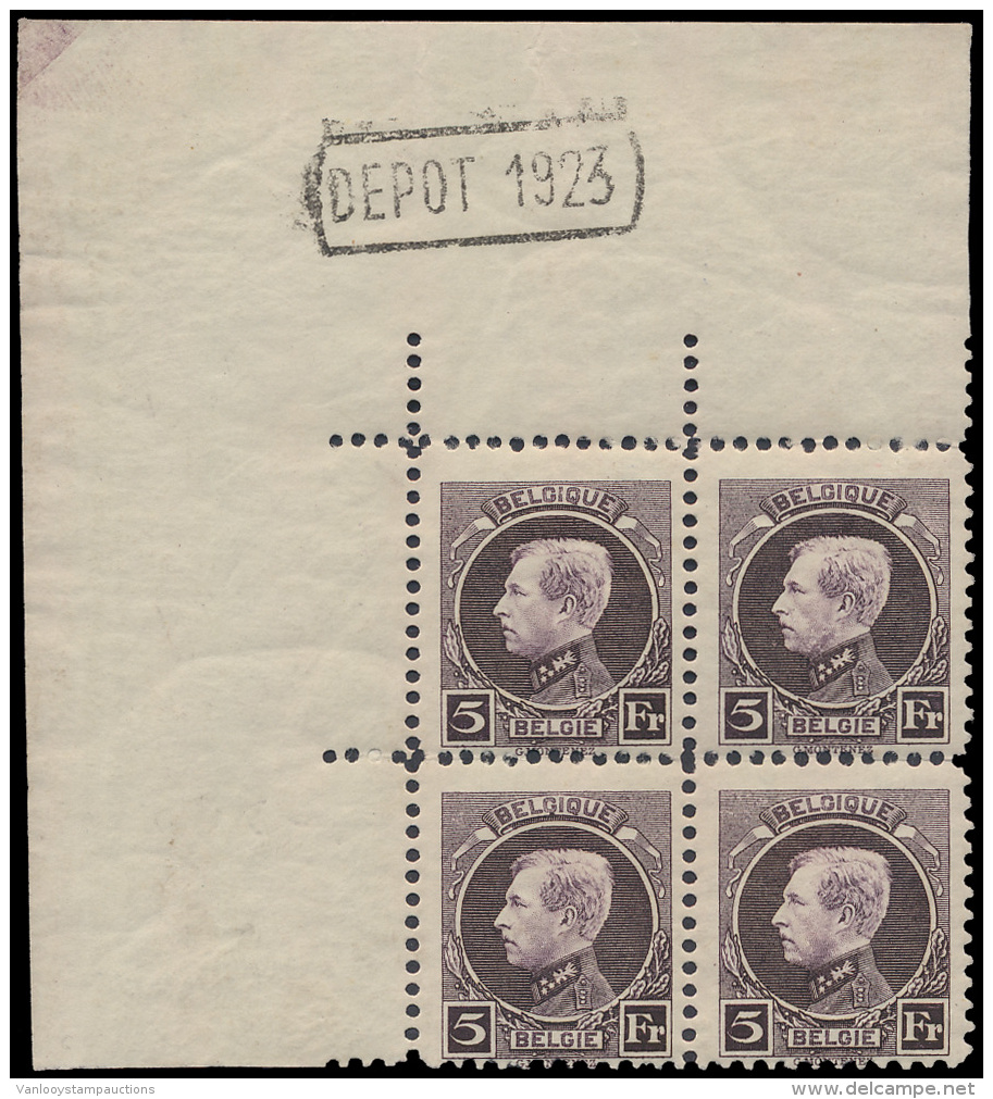 N&deg; 217 '5F Violet' (blok Van 4) Met Rand - 1921-1925 Kleine Montenez