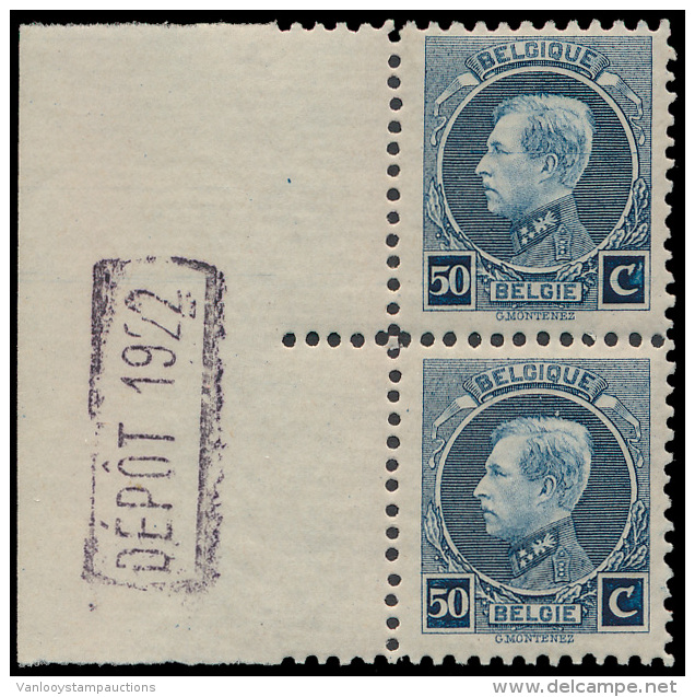 N&deg; 211 B '50c Grijsblauw' (in Paar), Met - 1921-1925 Kleine Montenez