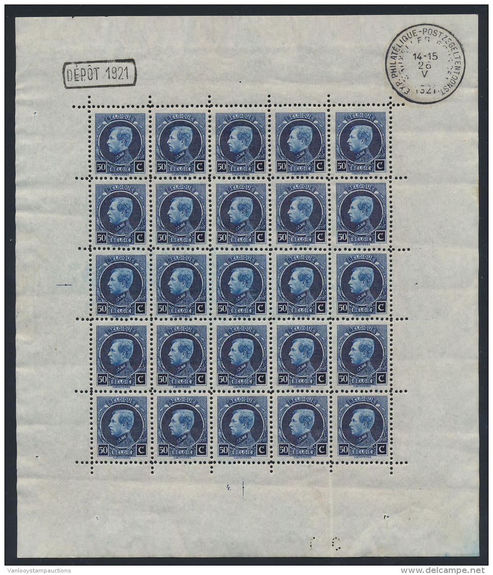 N&deg; 187 '50c Donkerblauw' (velletje Van 2 - 1921-1925 Kleine Montenez