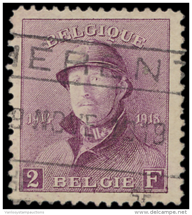 N&deg; 176 '2F Paars' Spoorwegstempel 'Heren - 1919-1920 Albert Met Helm