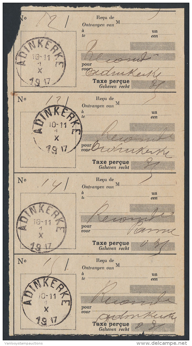 1917, Strook Van 4 Afgifte Bewijzen Van - Andere & Zonder Classificatie