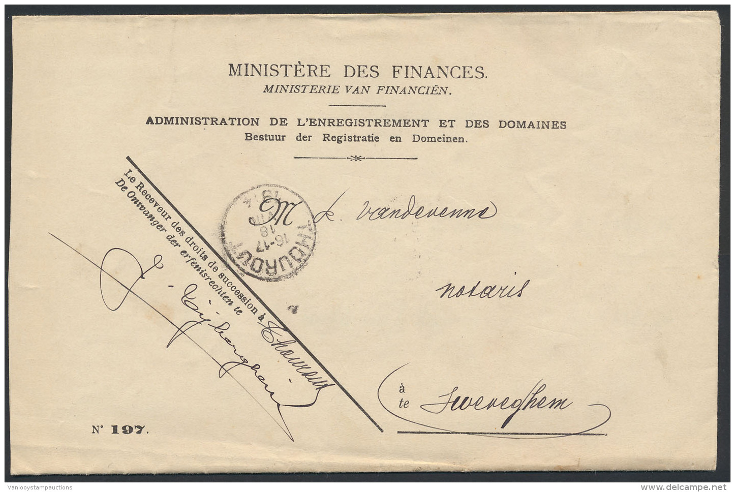 1914, Brief In Portvrijdom (Min. Fin.) T - Andere & Zonder Classificatie