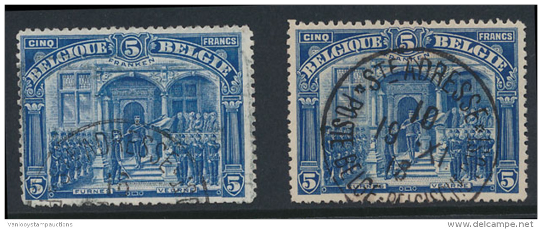 N&deg; 147 (2x) '5 Franken Lichtblauw En Bla - 1915-1920 Albert I