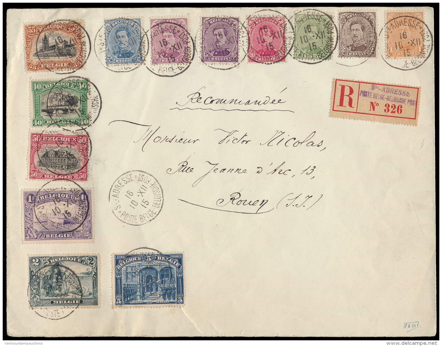 N&deg; 135/47, Op Aangetekende Brief Uit St - 1915-1920 Albert I