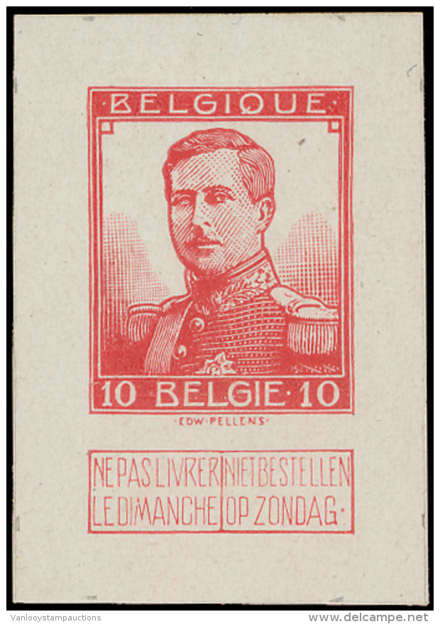 Pellens Kleine Beeltenis 10c Rood, Herdr - 1912 Pellens