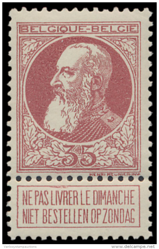 N&deg; 77 '35c Bruinrood', Zm (OBP &euro; 138) - 1905 Grove Baard