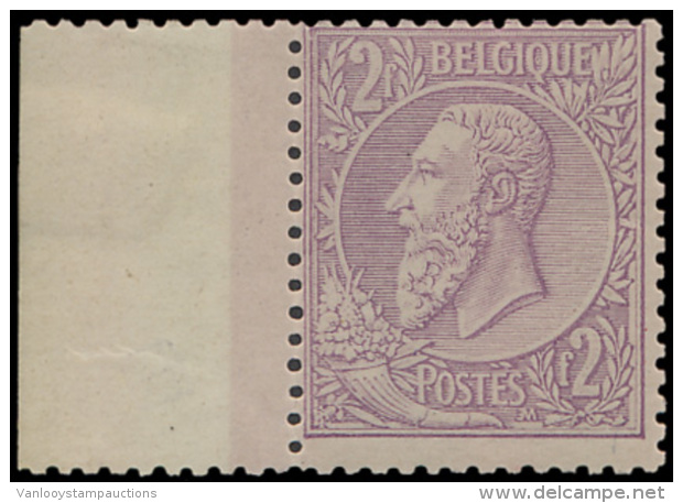 N&deg; 52 '2Fr Violet Op Lichtpaars' Met Bla - 1884-1891 Leopold II