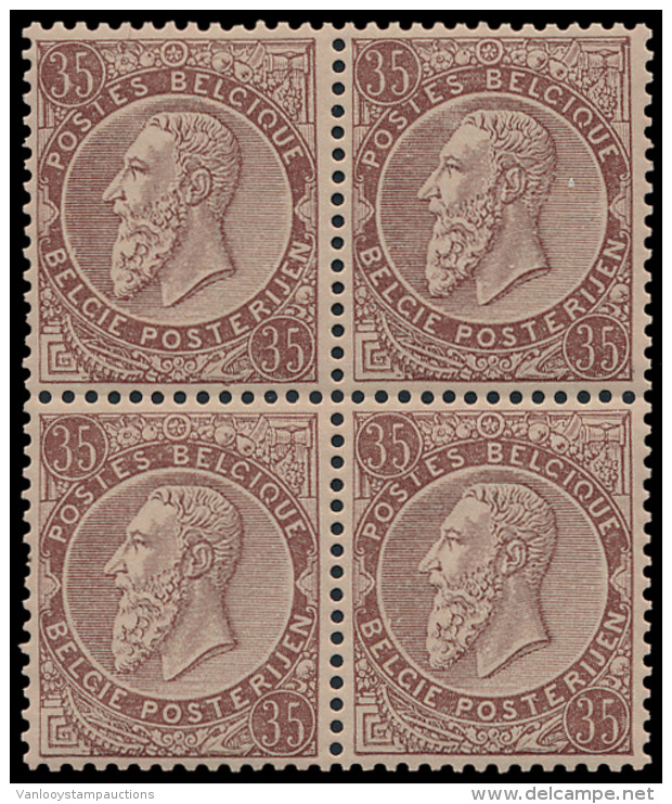 N&deg; 49 '35c Paarsbruin Op Grijsbruin' (Bl - 1884-1891 Leopold II