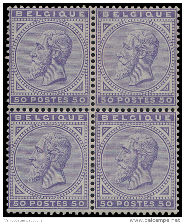 N&deg; 41 '50c Licht Violet' (Blok Van 4) De - 1883 Leopold II