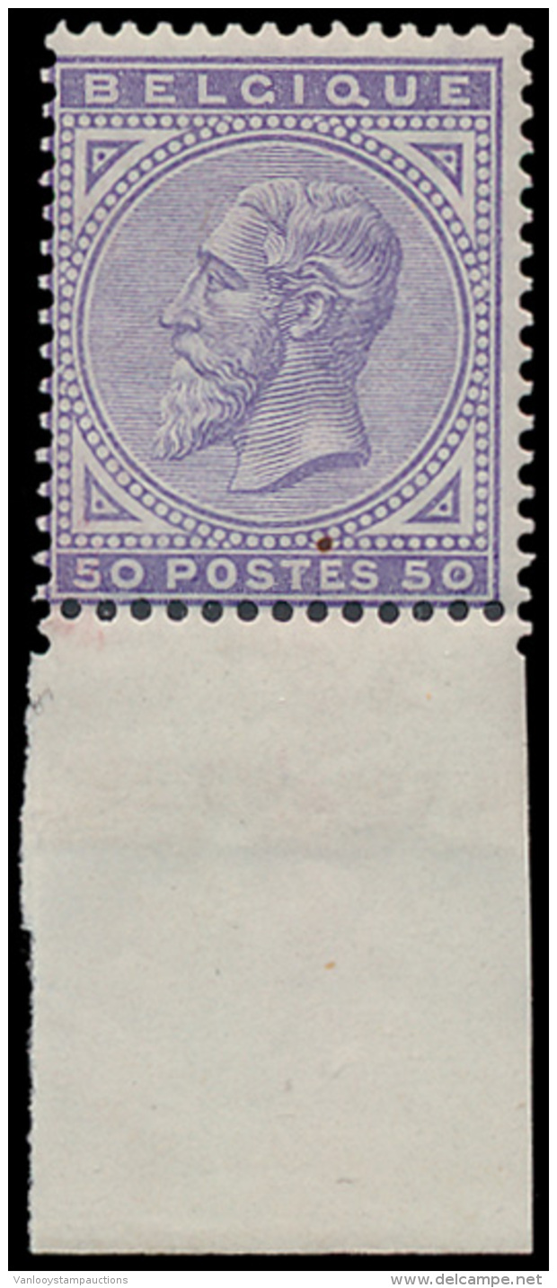 N&deg; 41 '50c Lichtviolet' Met Onderbladboo - 1883 Leopold II