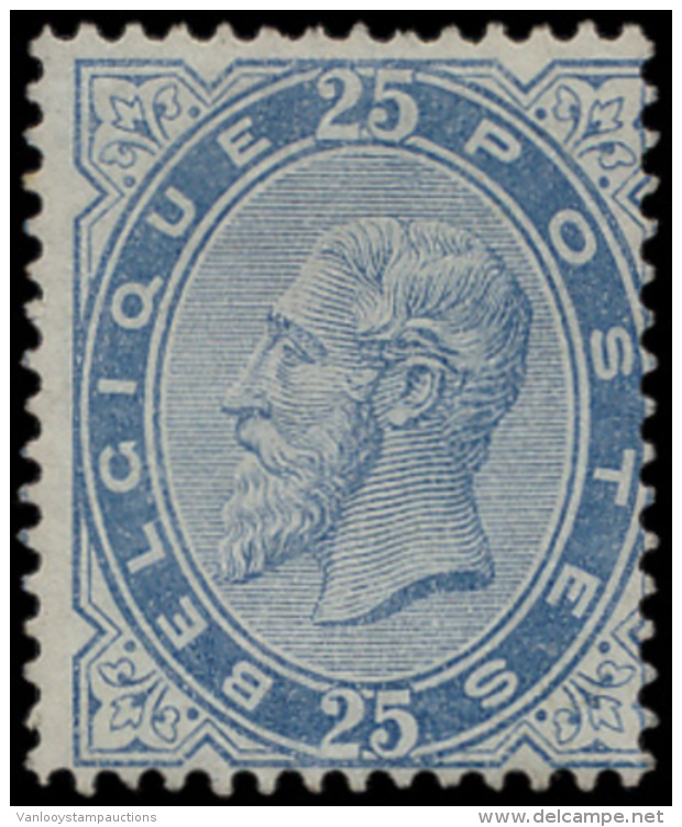 N&deg; 40 '25c Lichtblauw' Hergomd En Zonder - 1883 Leopold II