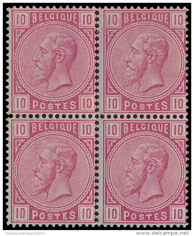 N&deg; 38 '10c Roze' (Blok Van 4) Met Perfec - 1883 Leopold II