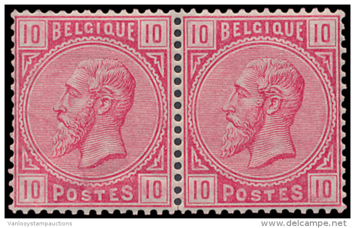 N&deg; 38 '10c Roze' (in Paar) Goede Centrag - 1883 Leopold II