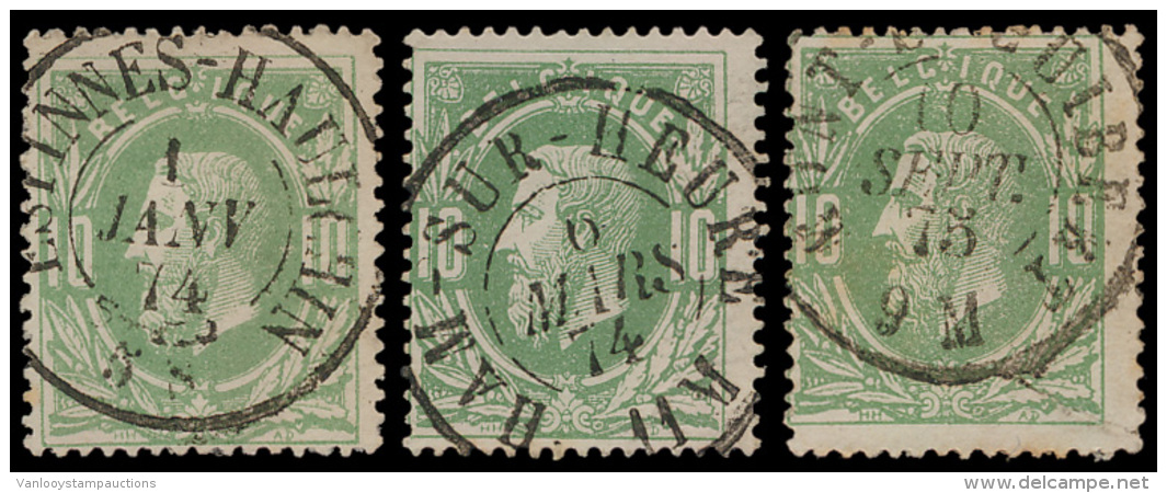 N&deg; 30, 100den Zegels In Farde En 2 Ruilb - 1869-1883 Leopold II