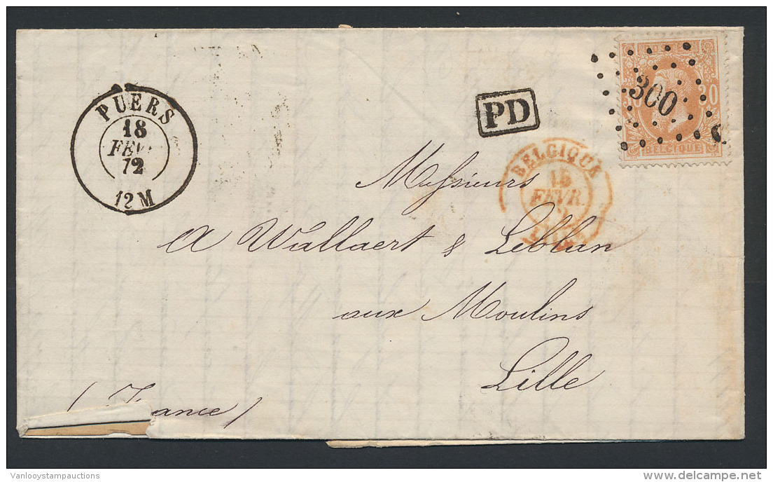 N&deg; 33, Op Mooi Briefje Puers 18 Fevr 72 - 1869-1883 Leopold II