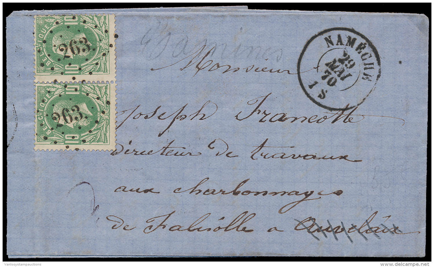 N&deg; 30 (in Paar) Op Brief Uit PT.263 Name - 1869-1883 Léopold II