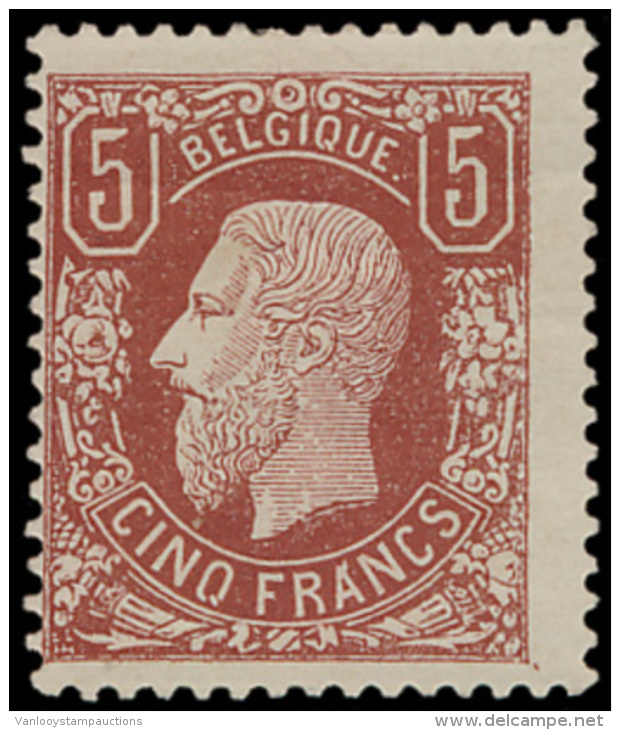 N&deg; 37 '5F Bruinrood' Ongebruikt En Zonde - 1869-1883 Leopold II