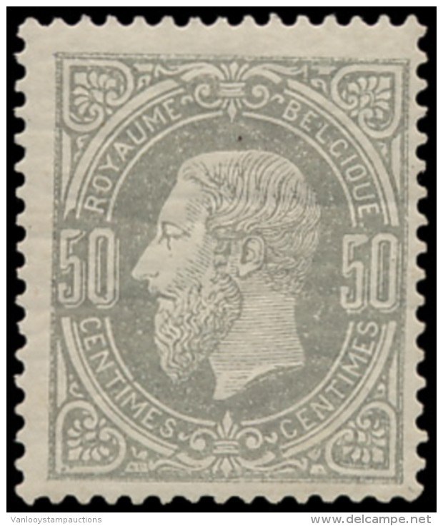 N&deg; 35 '50c Grijs', Zm (OBP &euro; 390) - 1869-1883 Leopold II