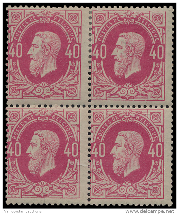 N&deg; 34A '40c Felroze, Tanding 15, Op Dun - 1869-1883 Leopold II