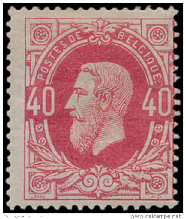 N&deg; 34A '40c Felroze' Gekeurd Brun, Zm (O - 1869-1883 Leopold II