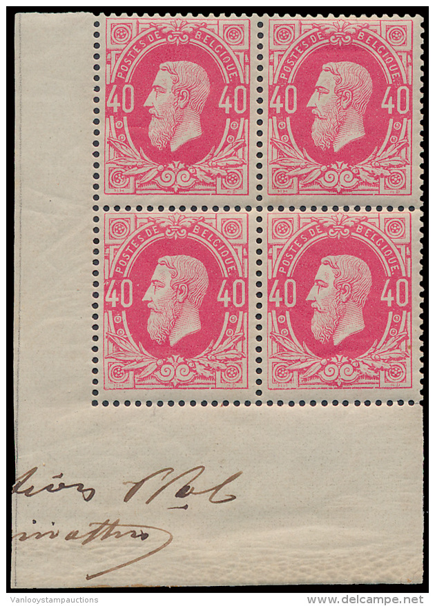 N&deg; 34A '40 Cent. Felroze' (Blok Van 4) M - 1869-1883 Leopold II