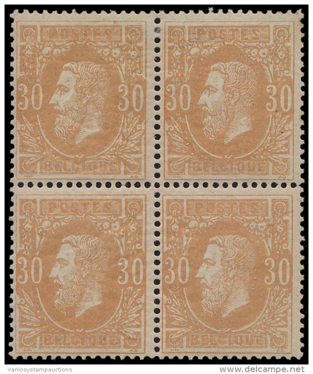 N&deg; 33a '30c Roodoker' (Blok Van 4) W.o. - 1869-1883 Leopold II