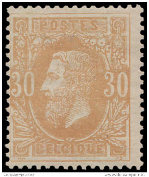 N&deg; 33 '30c Okerrood', Zm (OBP &euro; 110) - 1869-1883 Leopold II