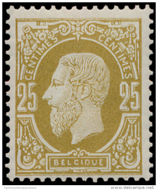 N&deg; 32 B '25c Olijf', Zm (OBP &euro; 475) - 1869-1883 Leopold II